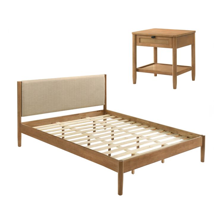 Ninnek 2-Piece Rubberwood Bedroom Set