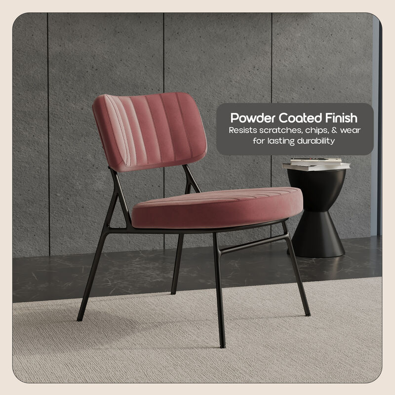 LeisureMod Marilane Velvet Accent Chair with Cushioned Upholstery – Comfortable, Stylish Chair for Living Rooms, Offices, Lounges, and Modern Spaces