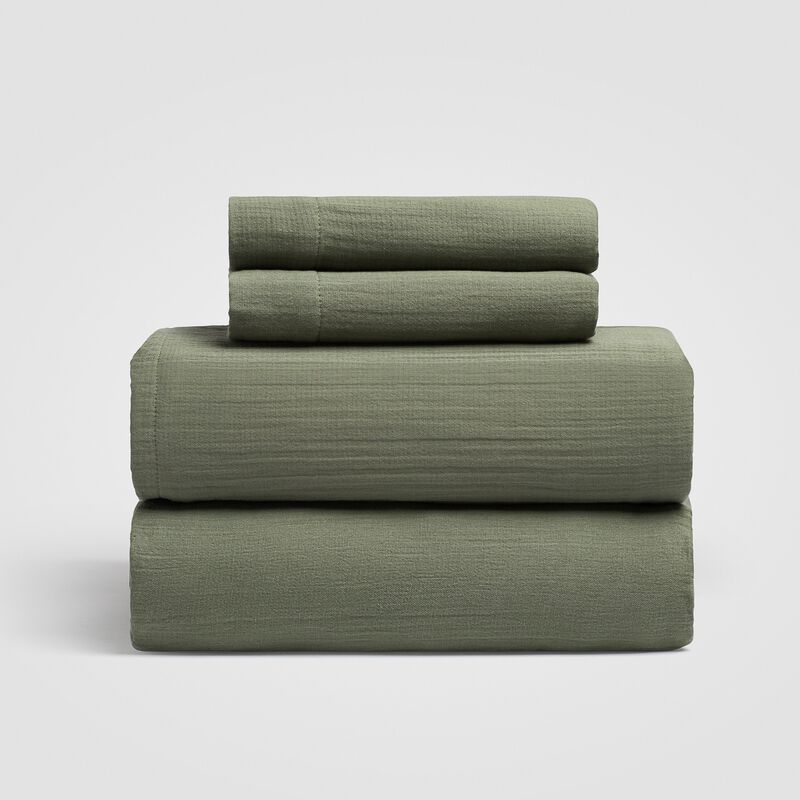 Zen Crinkled Comfort 4-Piece Sheet Set (Matcha) image number 0