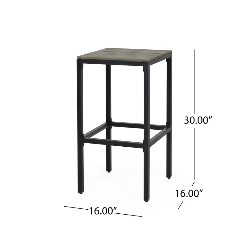 Merax Noe Outdoor Industrial Acacia Wood Bar Stools (Set of 2)