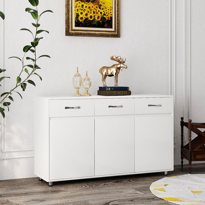 Wood 52.56 in. Sideboard with 3 Drawers and 3 Doors