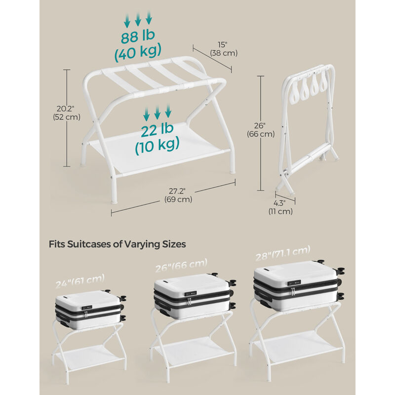 Luggage Rack with Storage Shelf - Practical and Stylish Travel and Storage Solution