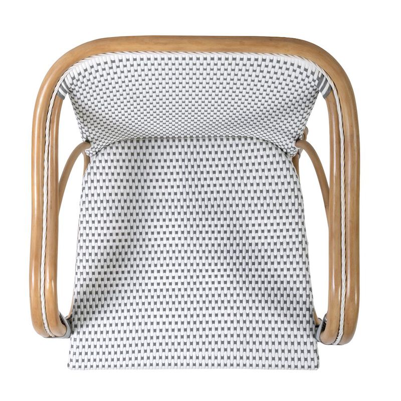 Butler Specialty Portofino 18.75 in. Seat Height Rattan Arm Chair, White and Gray image number 9