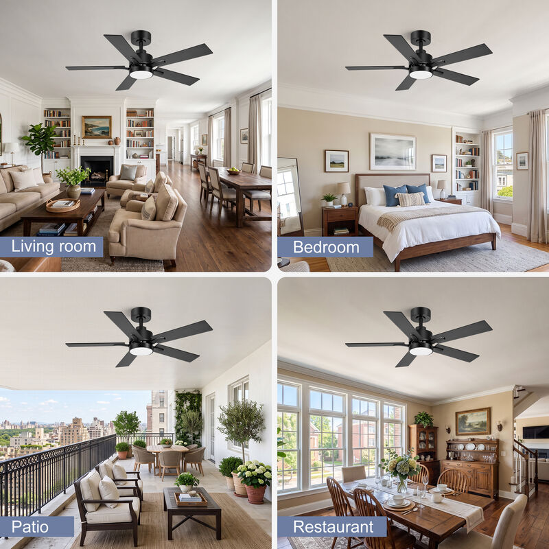 Breezary 42" LED Ceiling Fan with Light , Modern Indoor Fan, 5 Blade, Remote Control, 6 Speed image number 7
