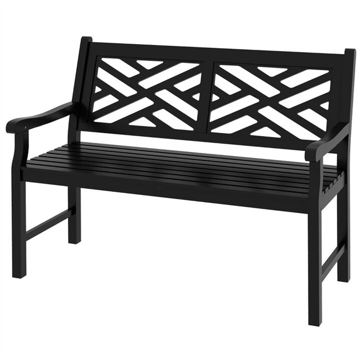 Wood and Metal Outdoor Garden Bench, Durable and Stylish Seating for Patio or Backyard