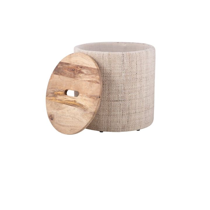 Carolina Chair & Table Handwoven Nereus Wood Top Storage Ottoman