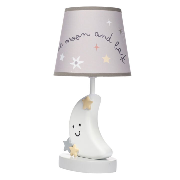 Bedtime Originals Little Star Celestial Moon Nursery Lamp with Shade and Bulb
