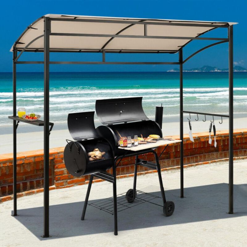 Hivvago 7 x 4.5 Feet Grill Gazebo Outdoor Patio Garden BBQ Canopy Shelter