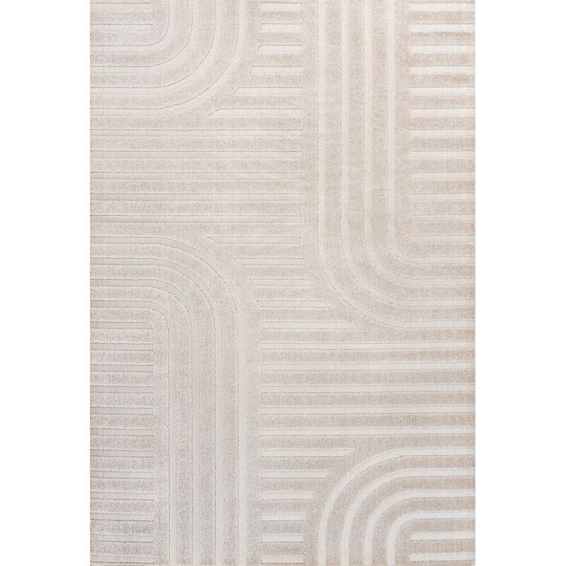 Anders MidCentury Modern Arch Stripe Two-Tone High-Low Indoor Area Rug