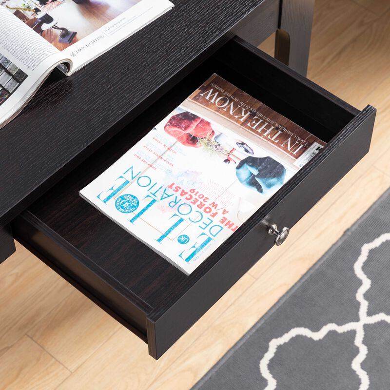 Red Cocoa Home Office Desk with One Catch all Drawer and USB/Power Outlet