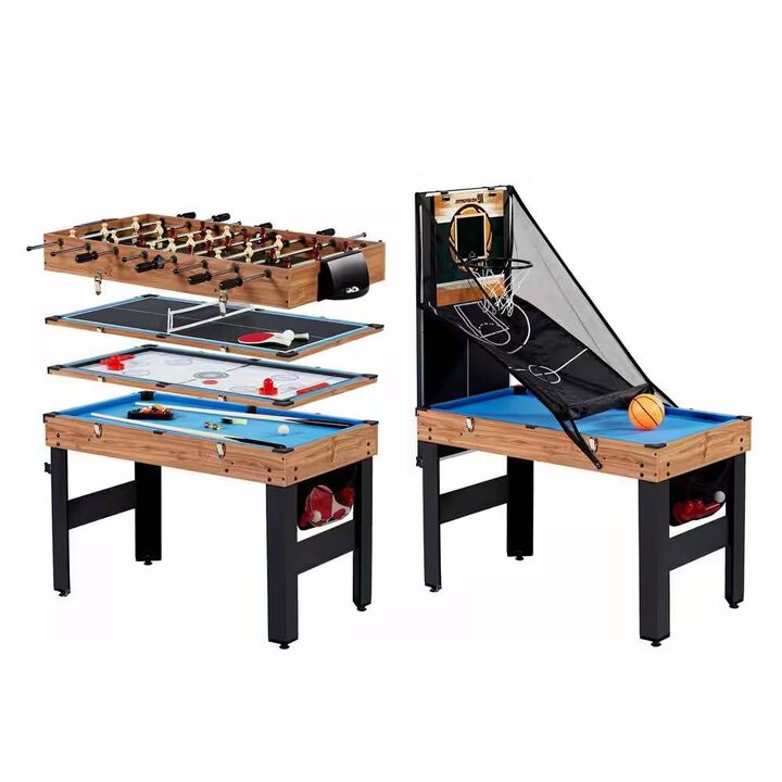 Durable 5-in-1 Game Table with Quick Game Change – Foosball, Pool, Basketball, Ping Pong, Hockey