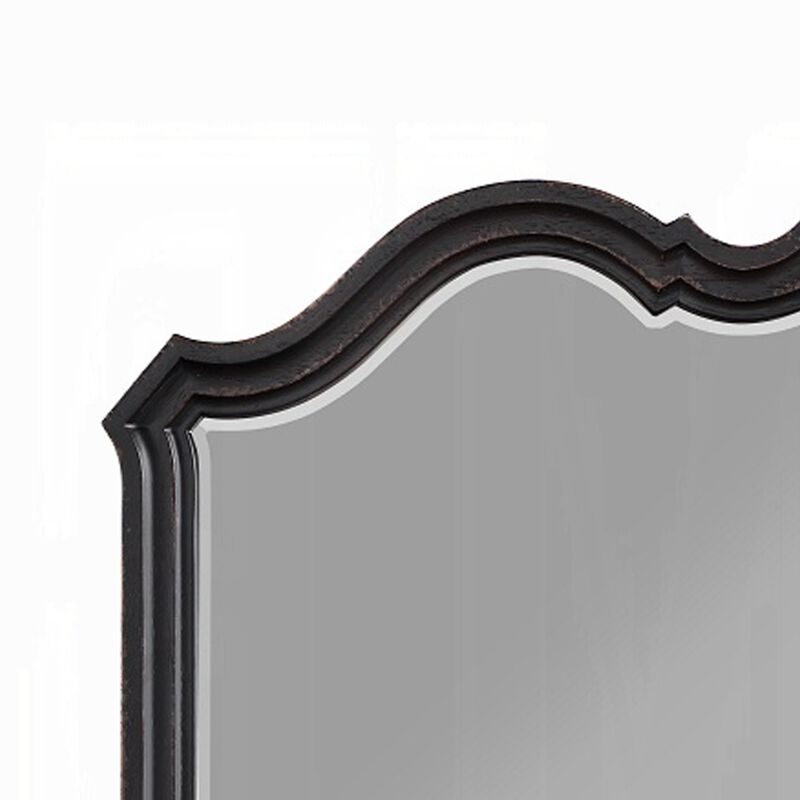 Chery Dresser Mirror, 39x46 Beveled Edges and Classic Black Wood Frame