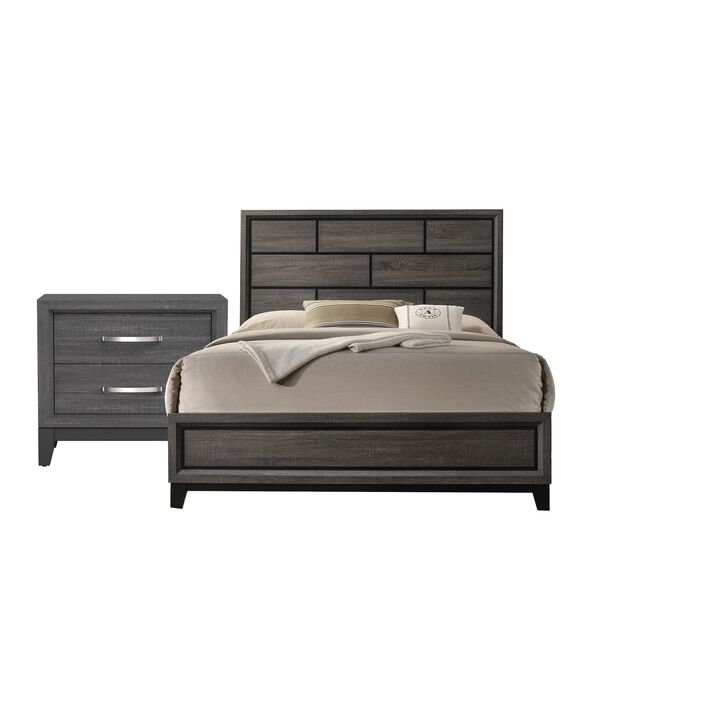 Bedroom Set, Wood, 2 Piece Set with Nightstand