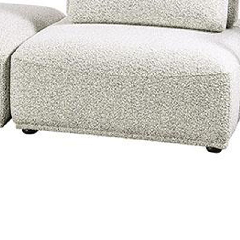 Stavan 2 Seat Modular Sofa, Square Ottoman Gray Boucle Adjustable Back