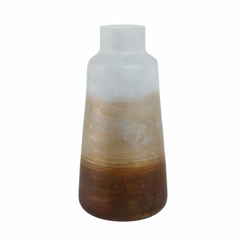 17" Gold Ombre Glass Vase image number 2