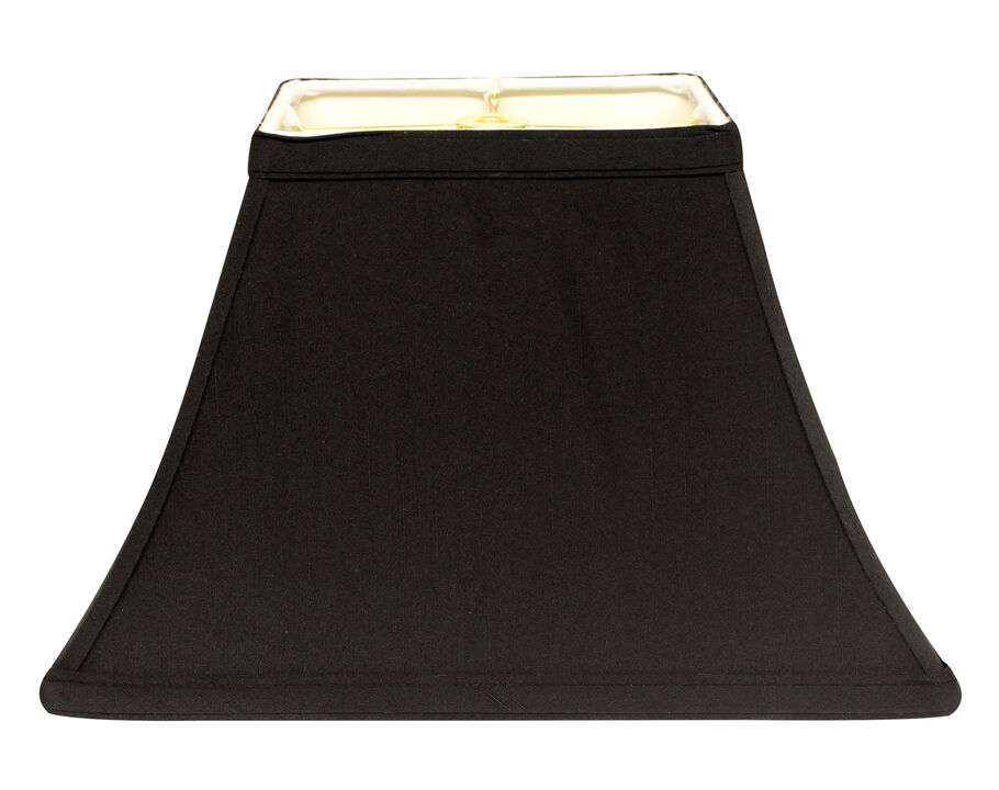 Hivvago 14" Black with White Lining Rectangle Bell Shantung Lampshade