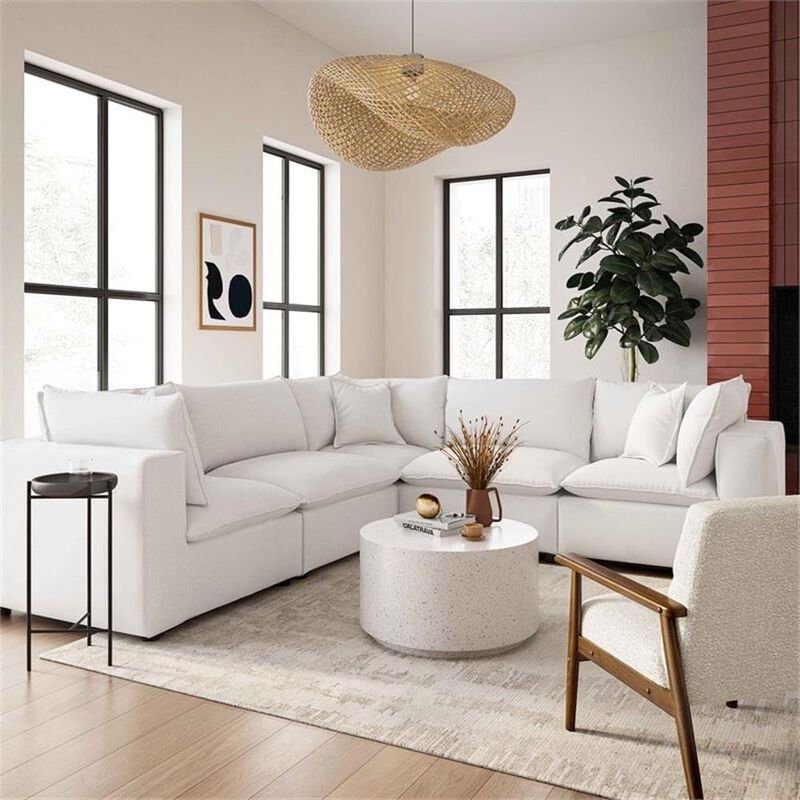 Cali Pearl Performance Fabric Modular L-Sectional image number 1