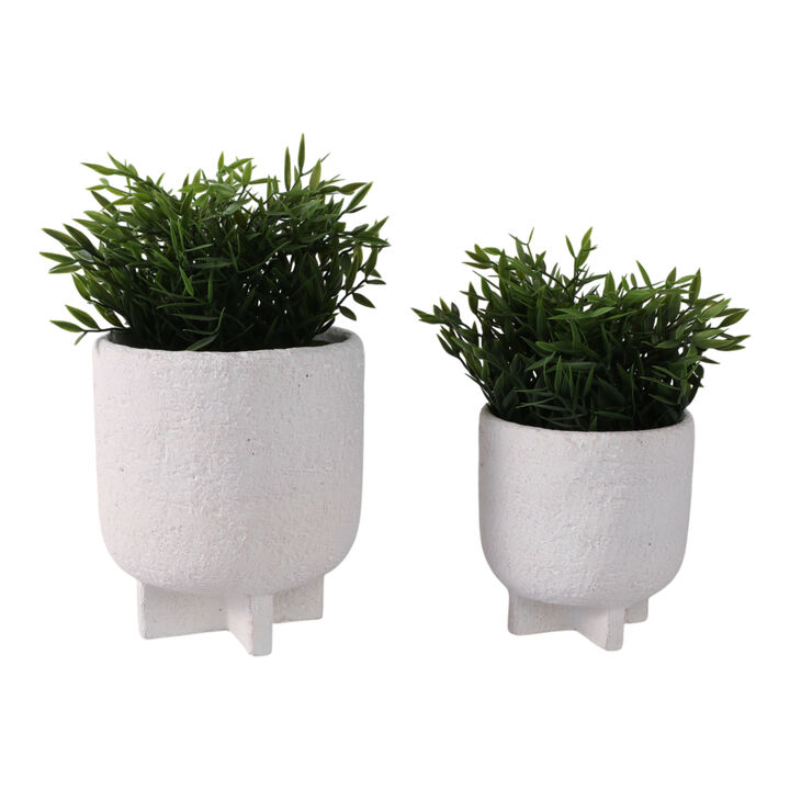 Modern Footed Planters, White