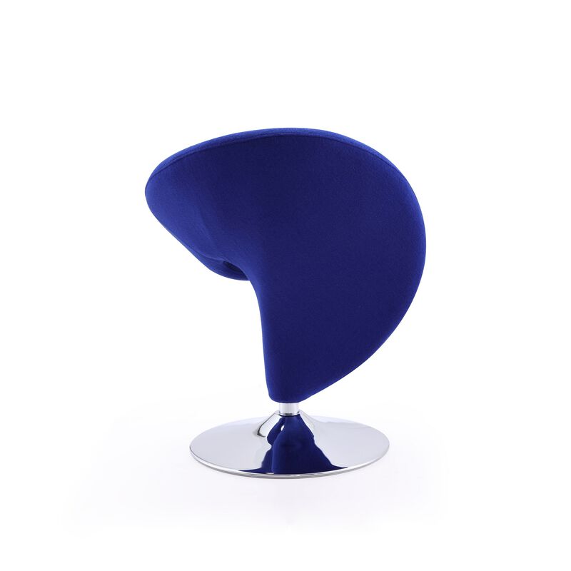 Curl Blue Swivel Accent Chair