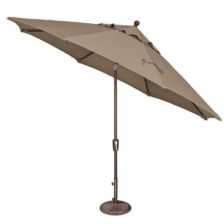 Mondawe 11FT Solefin Octagon Patio Umbrella with Push-Button Tilt, Bronze Frame