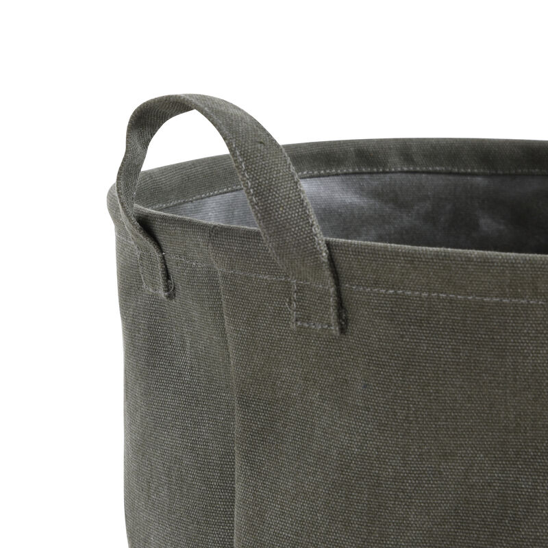 Army Canvas Bucket Style Collapsible Laundry Basket