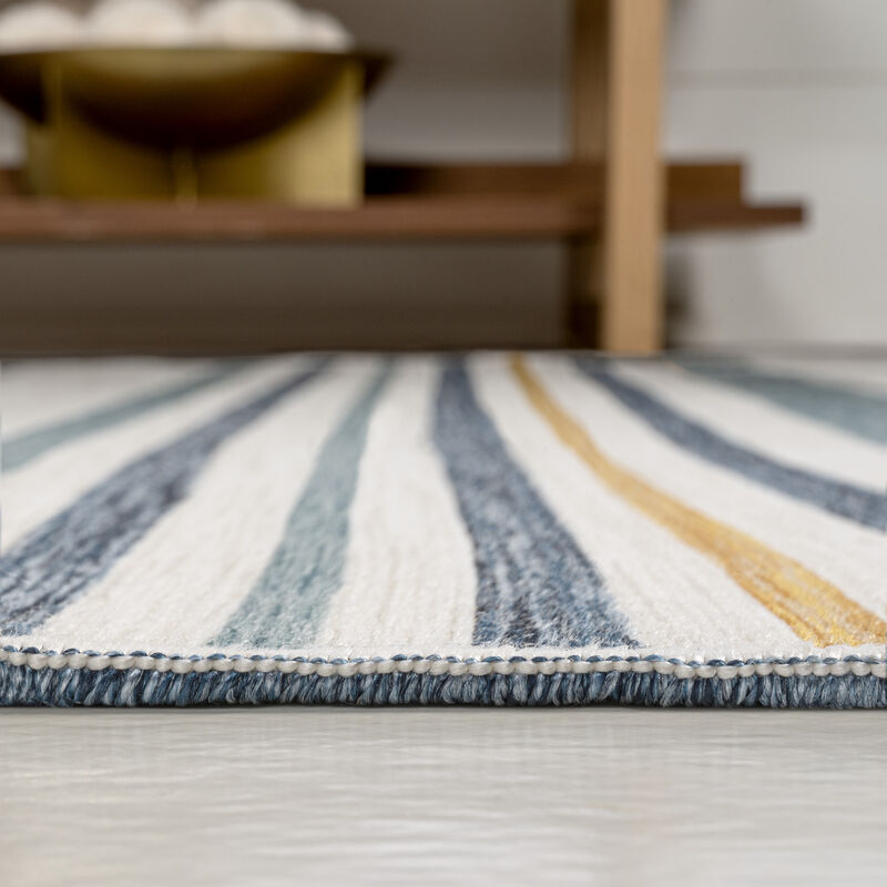 Janus Classic Coastal Ticking Stripe Reversible Machine-Washable Indoor/Outdoor Area Rug