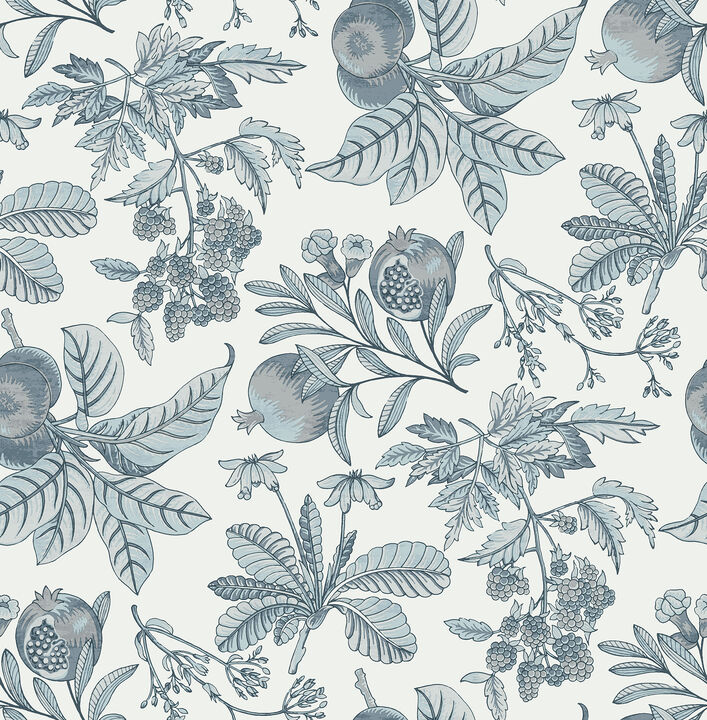 Cecilia Light Blue Fruit Wallpaper (Set of 2)