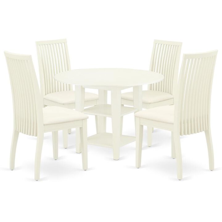 Dining Room Set Linen White, SUIP5-LWH-C