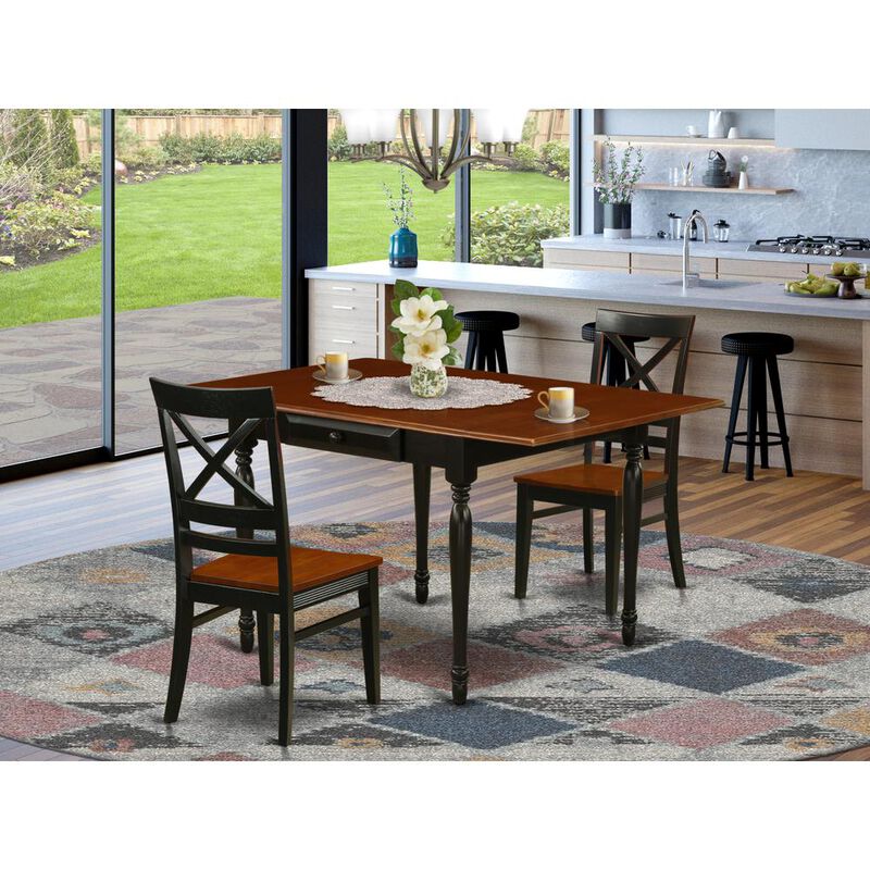 East West Furniture Dining Room Set Black & Cherry