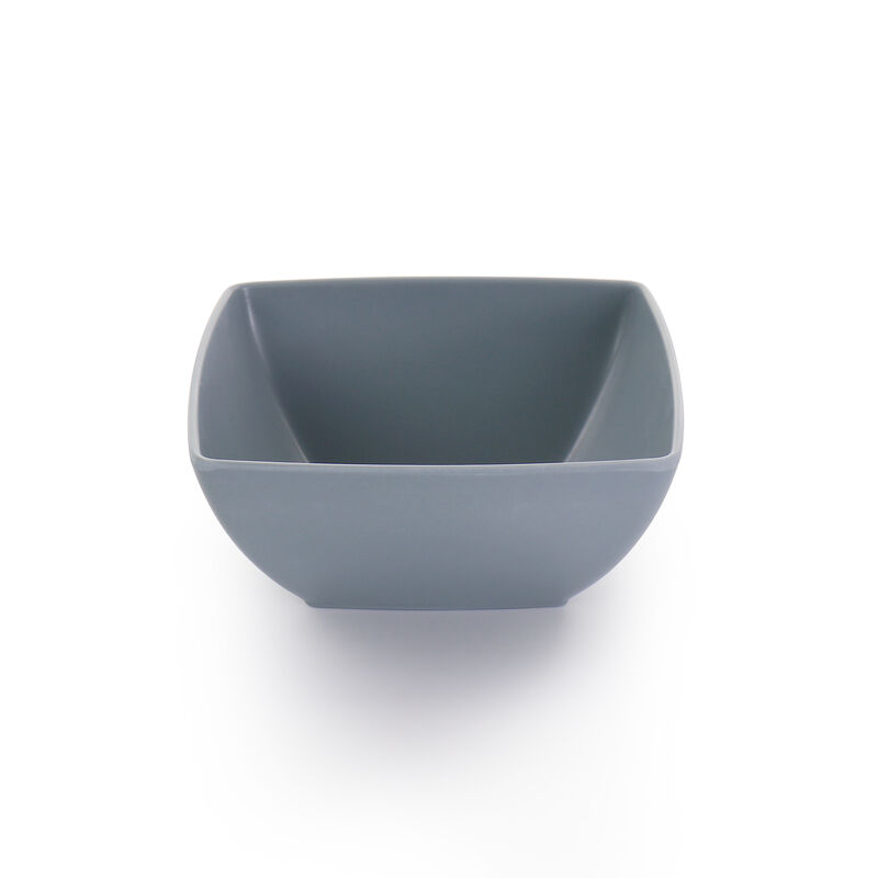 Gibson Home 12 Piece Grayson Melamine Square Dinnerware Set in Gray