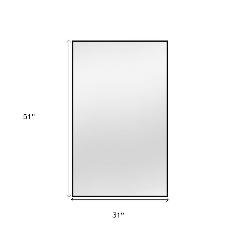 HomeRoots 51" Black Metal Framed Full Length Mirror image number 2