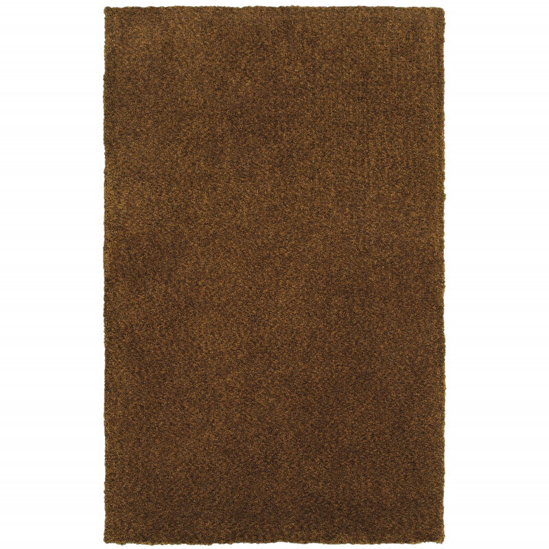 8 X 11 Brown Shag Tufted Handmade Stain Resistant Area Rug