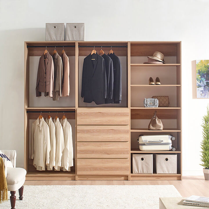 Prosper Oak Freestanding Walk in Wood Closet System