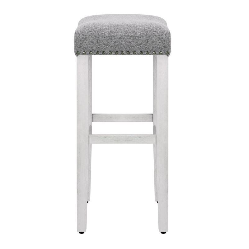 WestinTrends 29" Upholstered Backless Saddle Seat Bar Stool