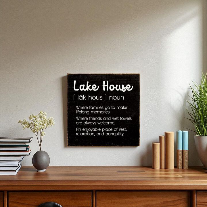Lake House Definition Wooden Wall Sign for Cabin Decor
