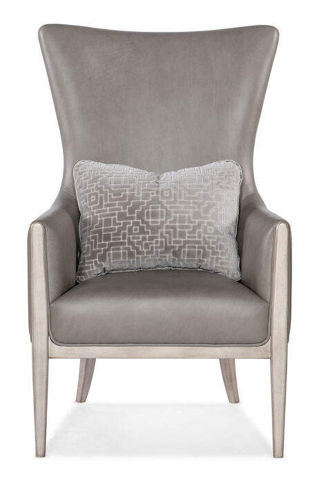 Kyndall Club Chair in Grey with Accent Pillow