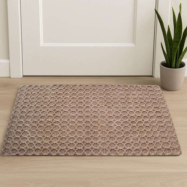 HomeRoots Jute Geometric Hand Woven Area Rug