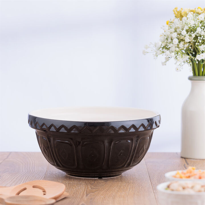 Mason Cash Color Mix Black Size 24 Mixing Bowl, 2.15 Quart