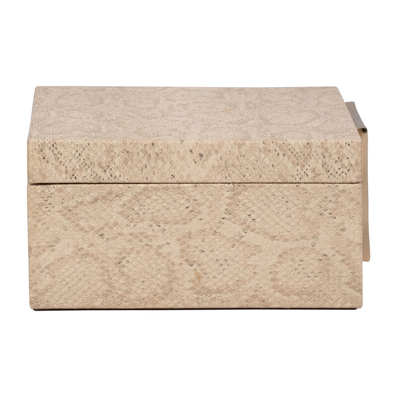 8" Square Metallic Box, Nude image number 1