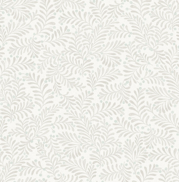 Chrysantha Light Grey Berry Branches Wallpaper