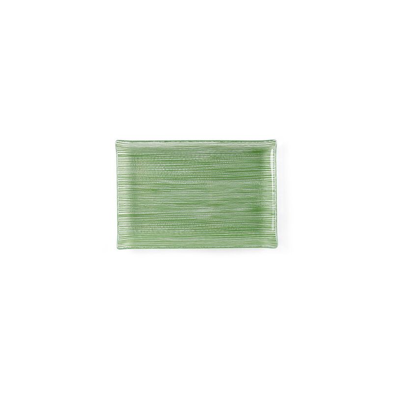 Turgla Fusion Glass 8.5" x 5.75" Rectangular Green Glass Plate (Set of 2) image number 1