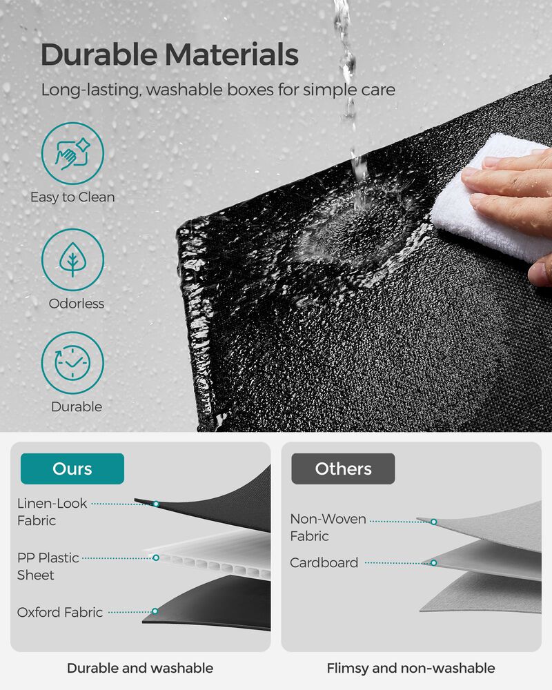 Set of 4 Storage Cubes with Double Handles for Easy Organization and Versatility