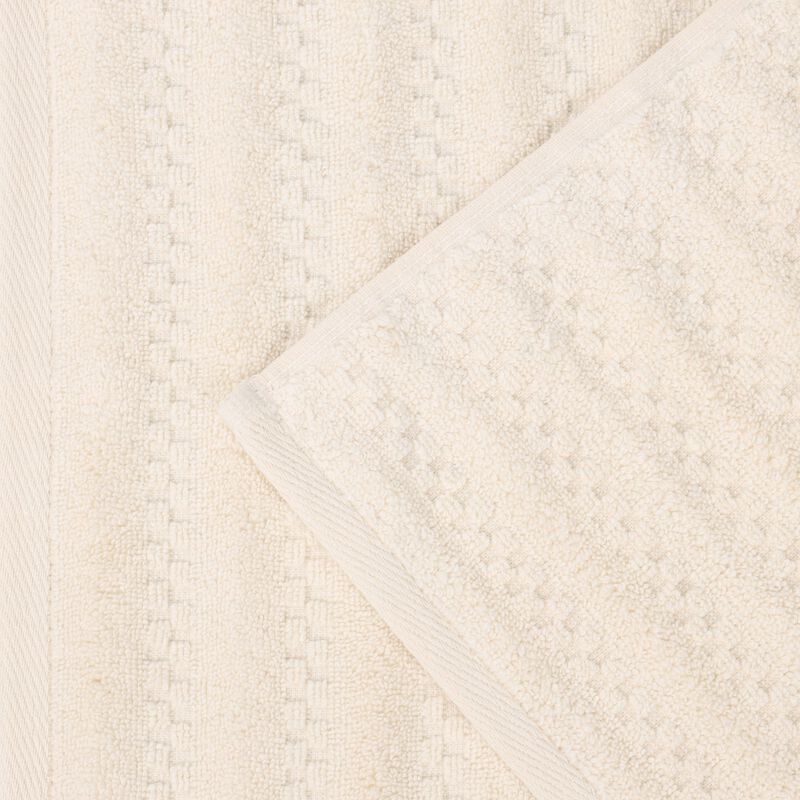 Zero Twist Cotton Waffle Stripe Towel Set Plush Absorbent Towels image number 3
