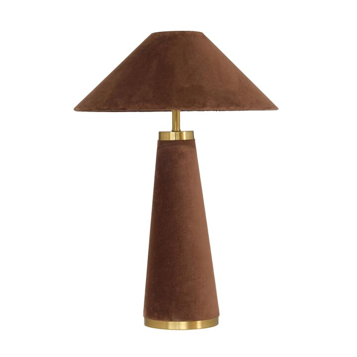 Tov Furniture Graham Chocolate Brown Velvet Table Lamp