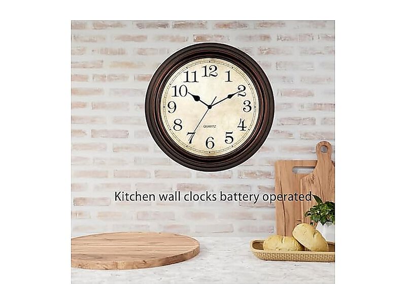 Wall Clock 12 Inch Silent Non Ticking Battery Operated Clocks Decor Living Room image number 3