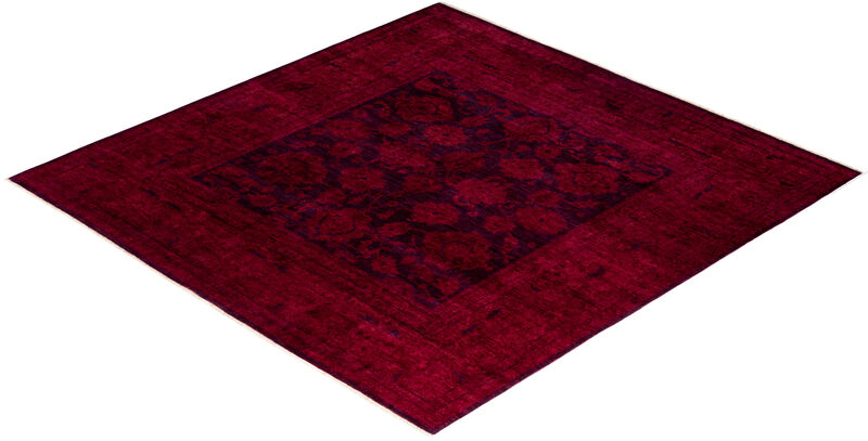 Fine Vibrance, One-of-a-Kind Hand-Knotted Area Rug  - Purple, 8' 8" x 8' 10"