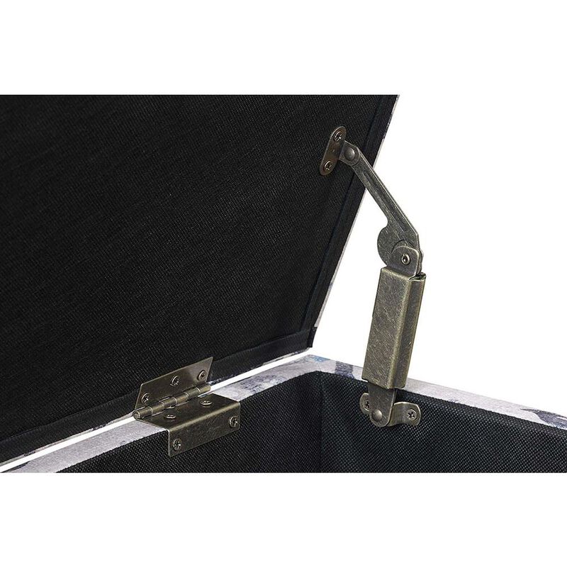 Convenience Concepts Designs4Comfort Winslow Storage Ottoman, Gray Flora Fabric