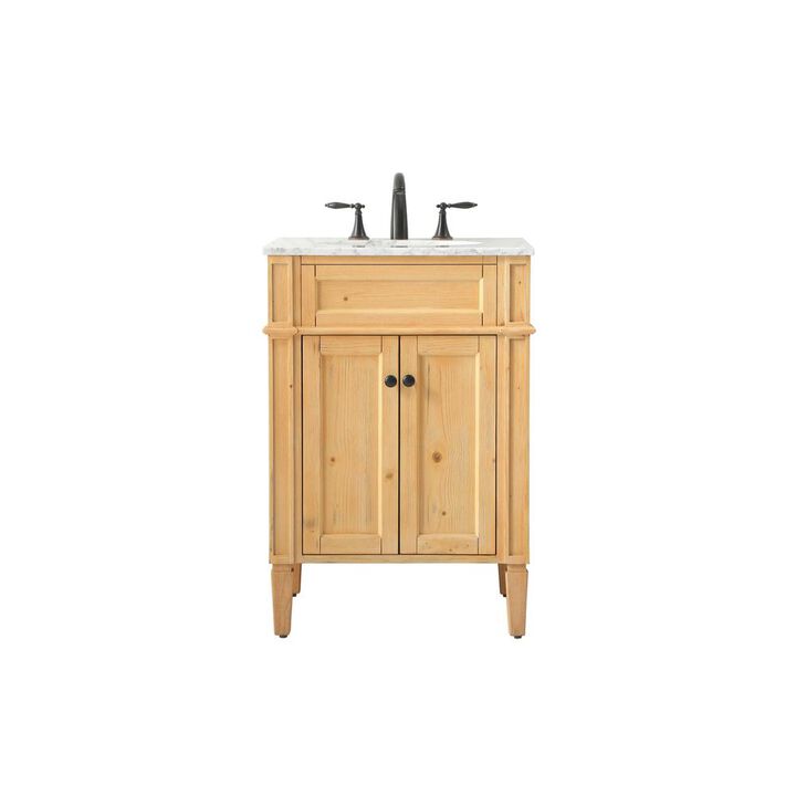 Elegant Kitchen and Bath 24 inch Single bathroom vanity in natural wood