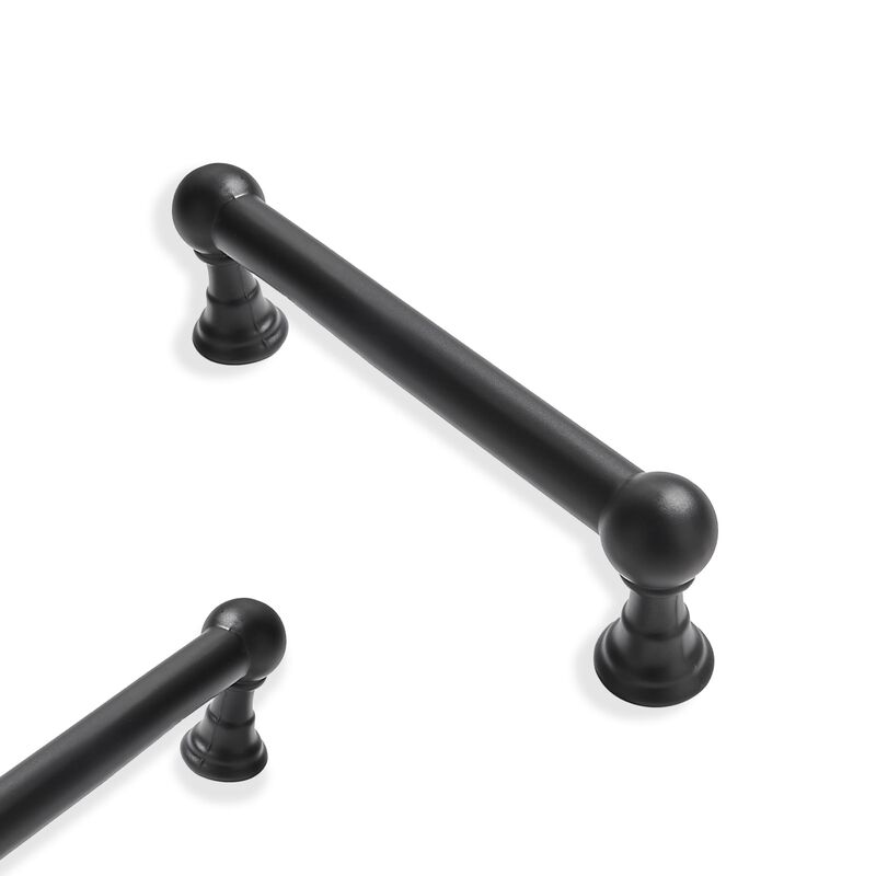 ZAUYX 2 Pack 3 Inch Hole Center Matte Black Cabinet pulls Solid Heavy Duty Drawer Handles Dresser Handles Cabinet Handles Bathro