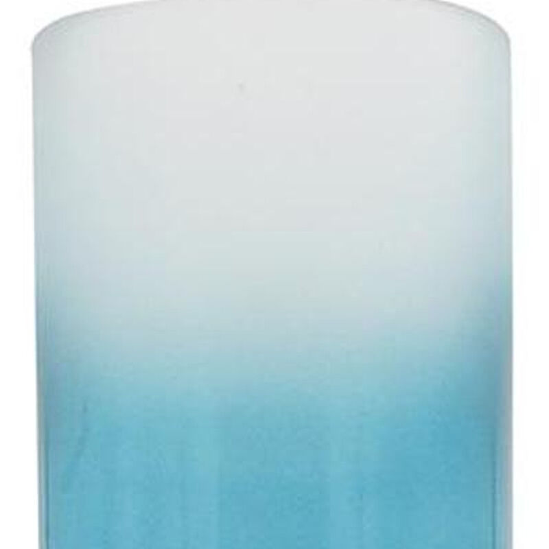 HomeRoots 21" Blue White And Gold Ombre Glass And Aluminum Pedestal Table Vase image number 4